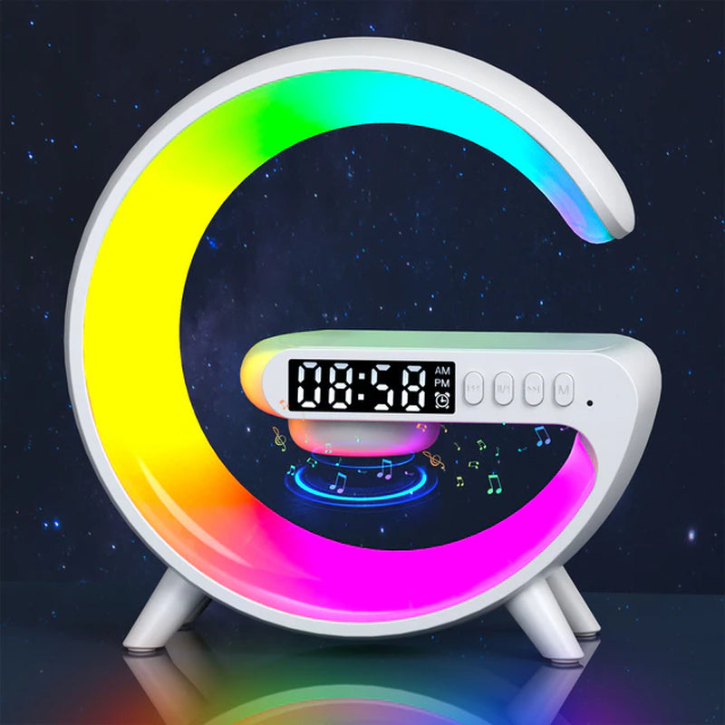 Mini Multifunction Wireless Charger Pad Stand Speaker TF RGB Night Light Fast Charging Station for Iphone Samsung Xiaomi Huawei