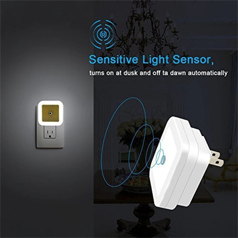 Wireless LED Night Light Sensor Lighting Mini EU US Plug Night Light Lamp for Children Room Bedroom Decoration Lights Lighting