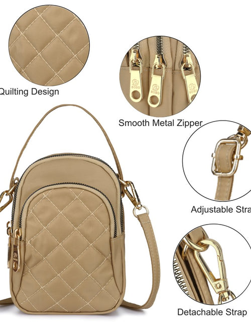 Load image into Gallery viewer, Quilted Cell Phone Purse,  Multi-Pockets Crossbody Phone Pouch Bag with Adjustable Strap and Headphone Hole for Women
